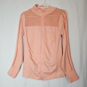 Cali Sport‎ Coral Mesh Zip Up Jacket L  Athleisure Activewear Track Top